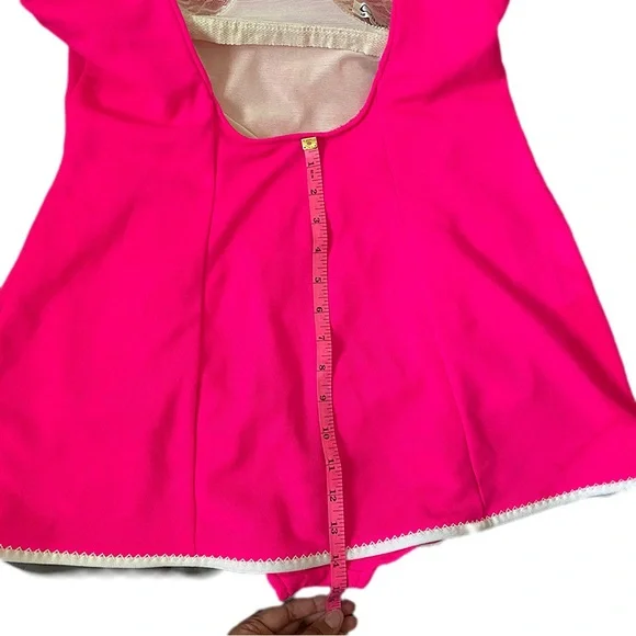 Vintage Catalina 70’s Bombshell MCM Mod Women’s One-Piece Bathing Suit Hot Pink - Picture 11 of 17